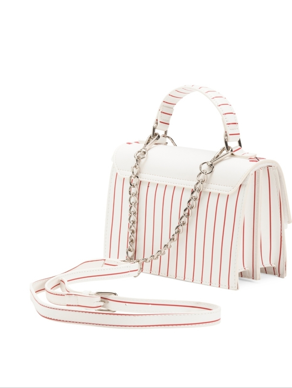 👉✨️ Betsey Johnson White Baseball Top Handle Satchel With Charm - Picture 4 of 5